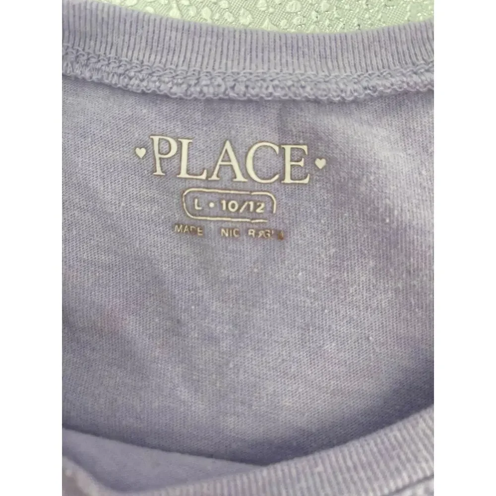 The Children's Place Girls' Purple Girl Squad T-Shirt Youth Size Large 10/12